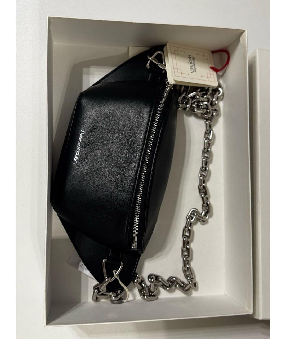 ALEXANDER MCQUEEN Черная кожаная сумка на плечо, фото 7