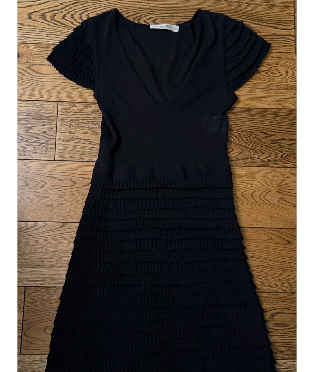 CHRISTIAN DIOR Черное хлопковое вечернее платье, фото 4