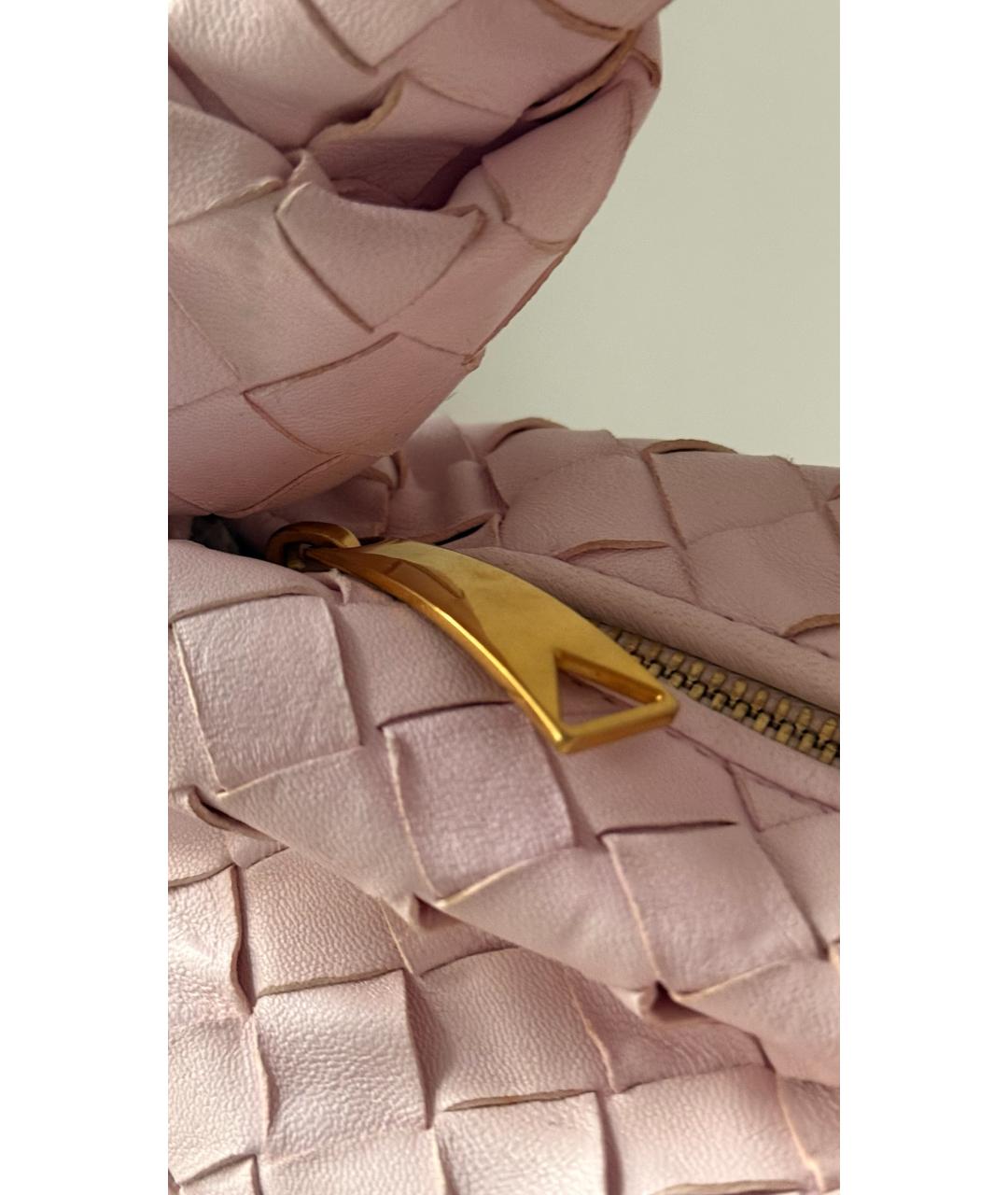 BOTTEGA VENETA Розовая кожаная сумка с короткими ручками, фото 4