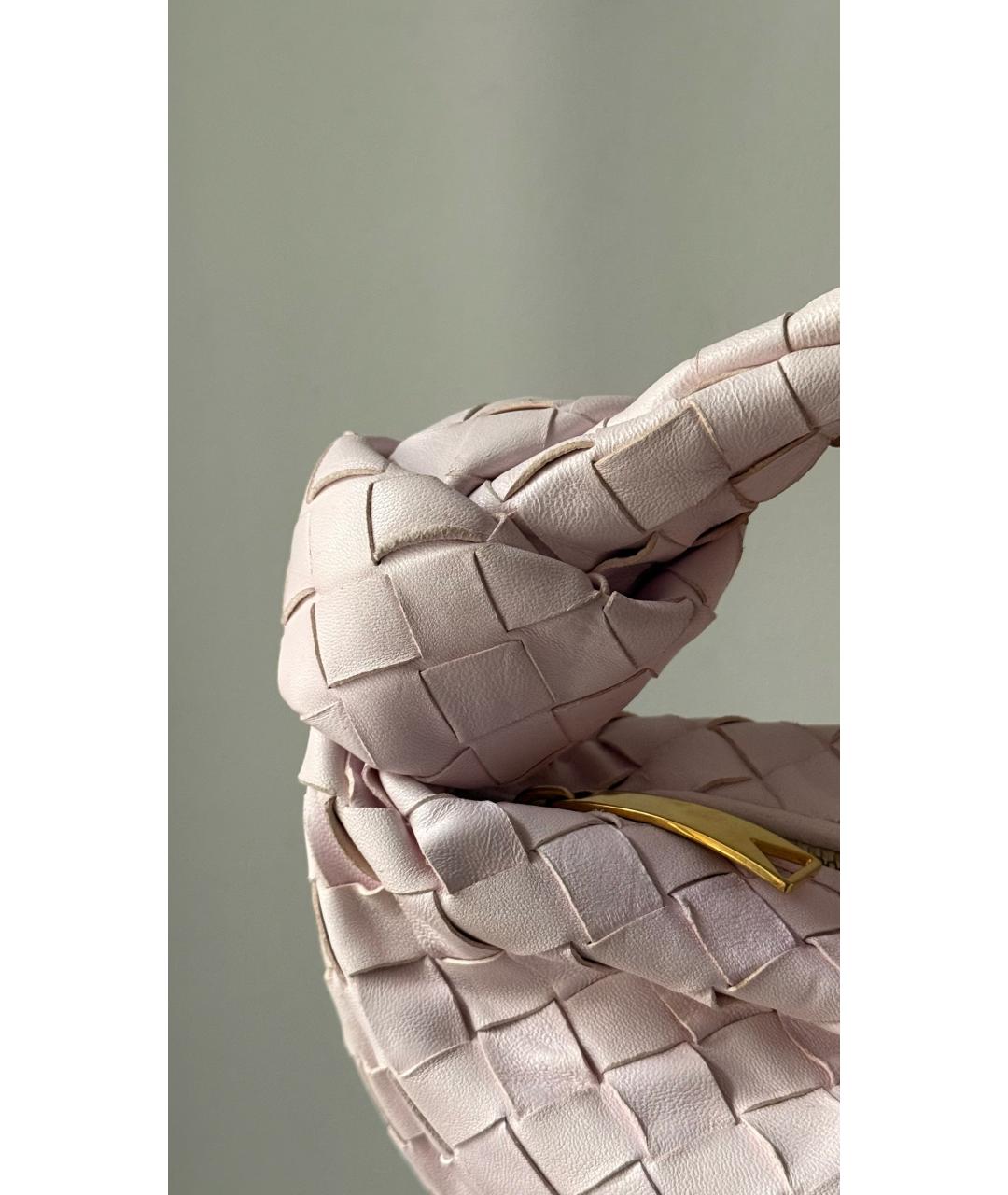 BOTTEGA VENETA Розовая кожаная сумка с короткими ручками, фото 3
