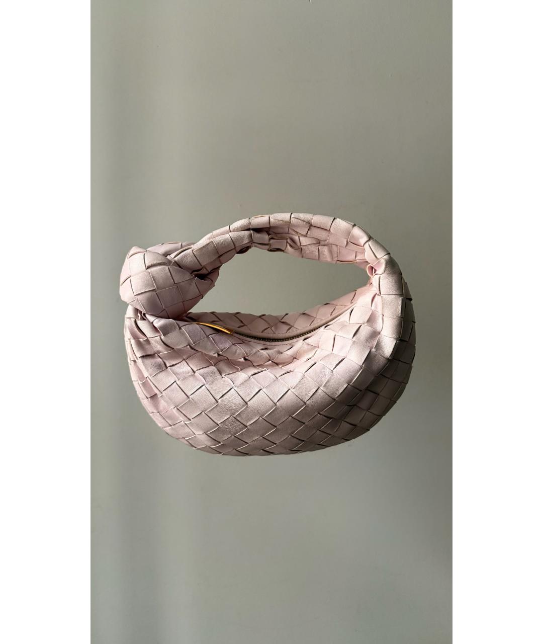 BOTTEGA VENETA Розовая кожаная сумка с короткими ручками, фото 5