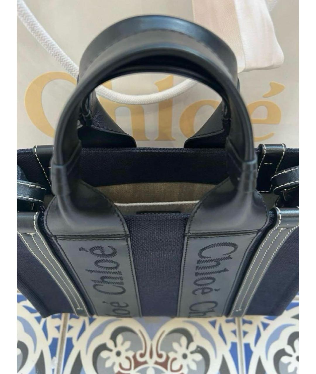 CHLOE Темно-синяя кожаная сумка тоут, фото 3