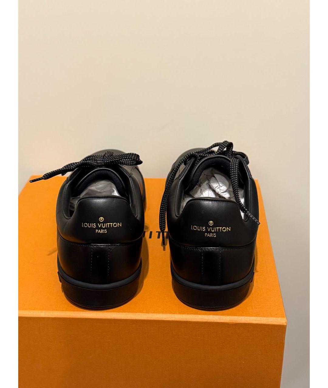 LOUIS VUITTON Черные кожаные низкие кроссовки / кеды, фото 5