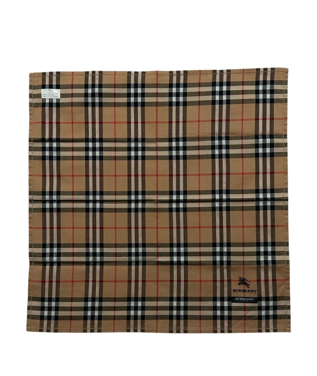 BURBERRY Коричневый хлопковый платок, фото 1