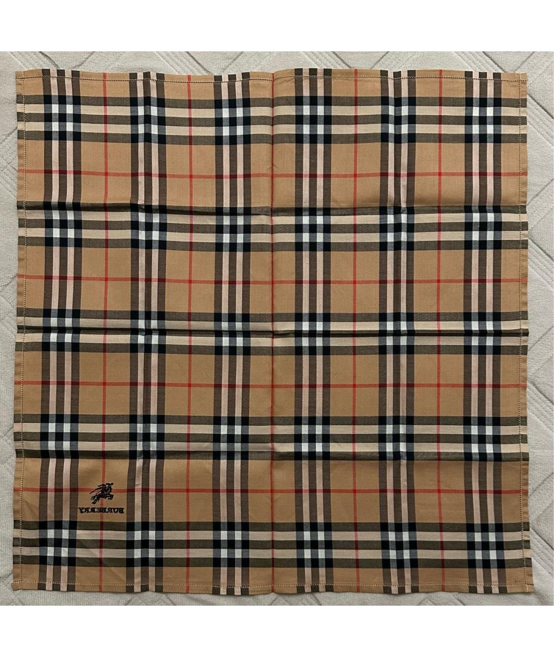 BURBERRY Коричневый хлопковый платок, фото 6