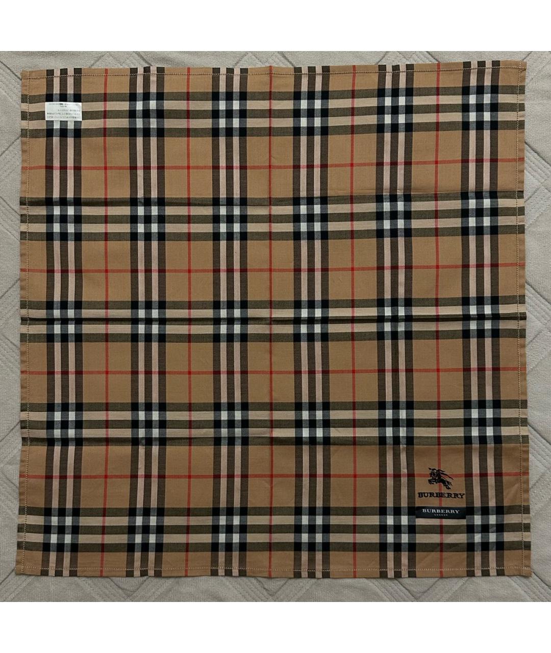 BURBERRY Коричневый хлопковый платок, фото 7
