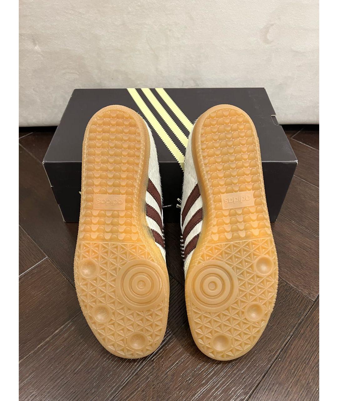 ADIDAS Бежевые кожаные кеды, фото 5