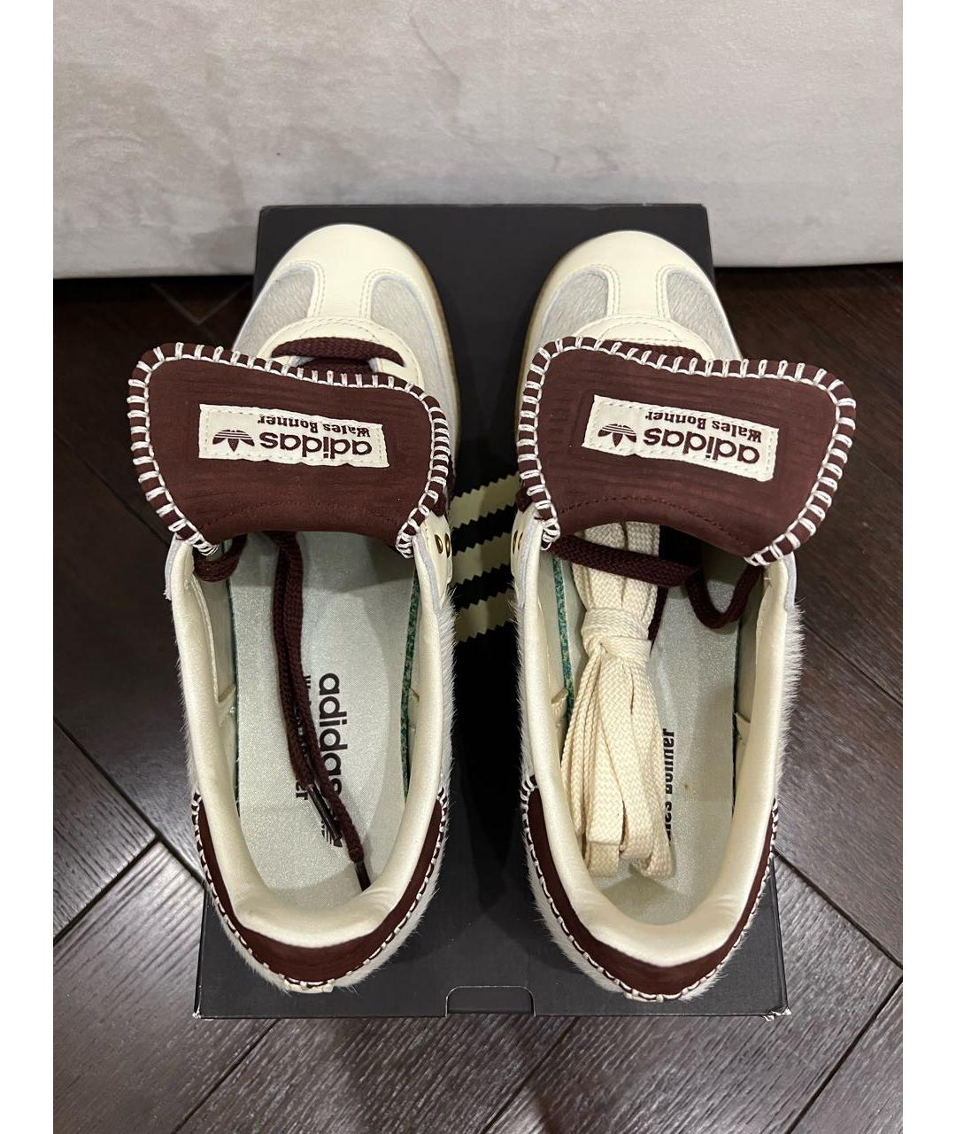 ADIDAS Бежевые кожаные кеды, фото 2