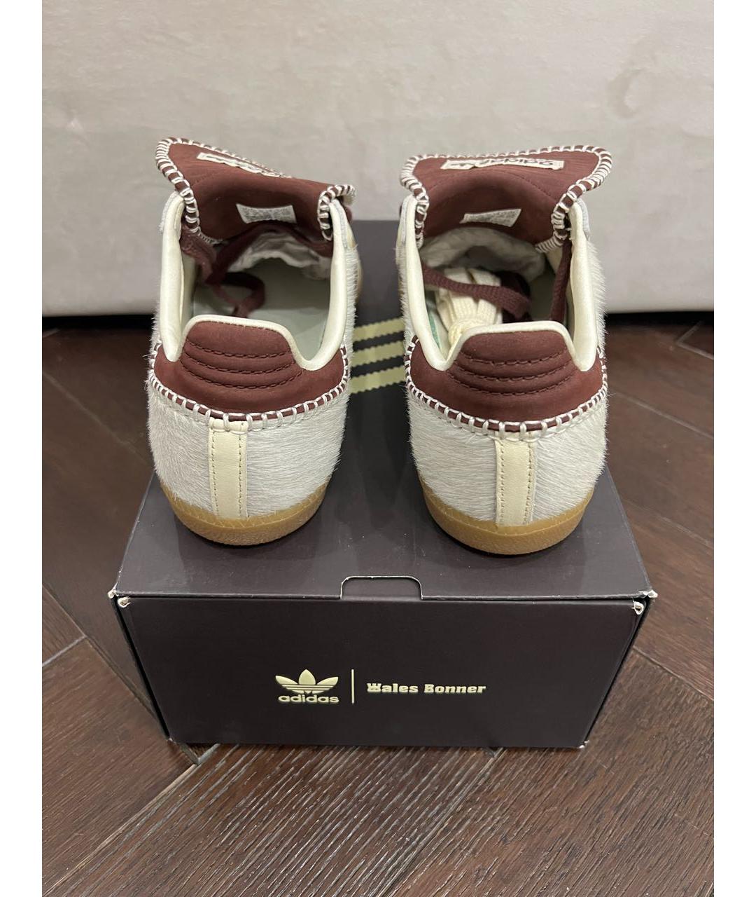 ADIDAS Бежевые кожаные кеды, фото 3