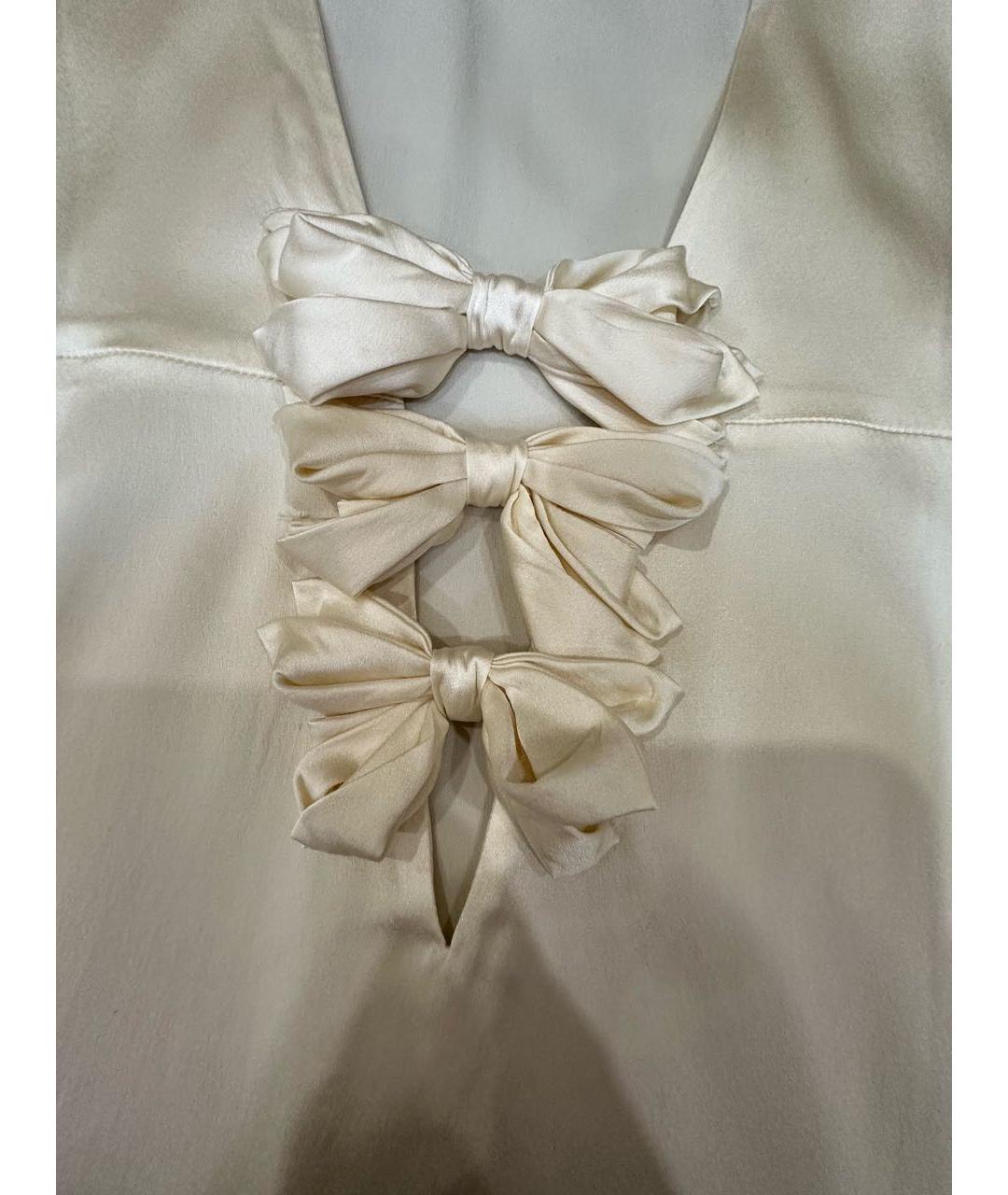 CHANEL Бежевая шелковая блузы, фото 6