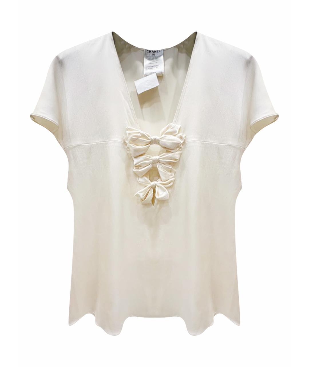 CHANEL Бежевая шелковая блузы, фото 1