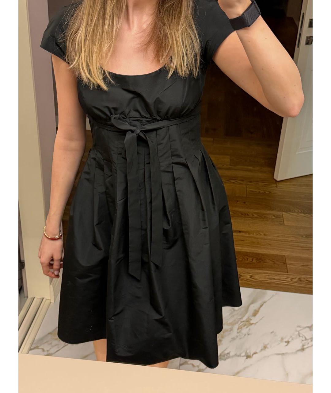 MOSCHINO Черное хлопковое коктейльное платье, фото 2