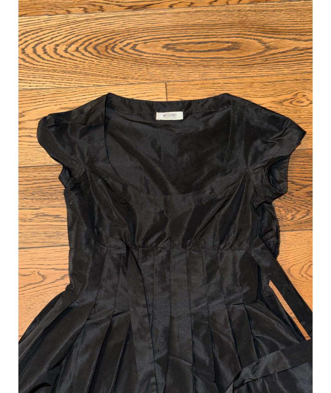 MOSCHINO Черное хлопковое коктейльное платье, фото 5