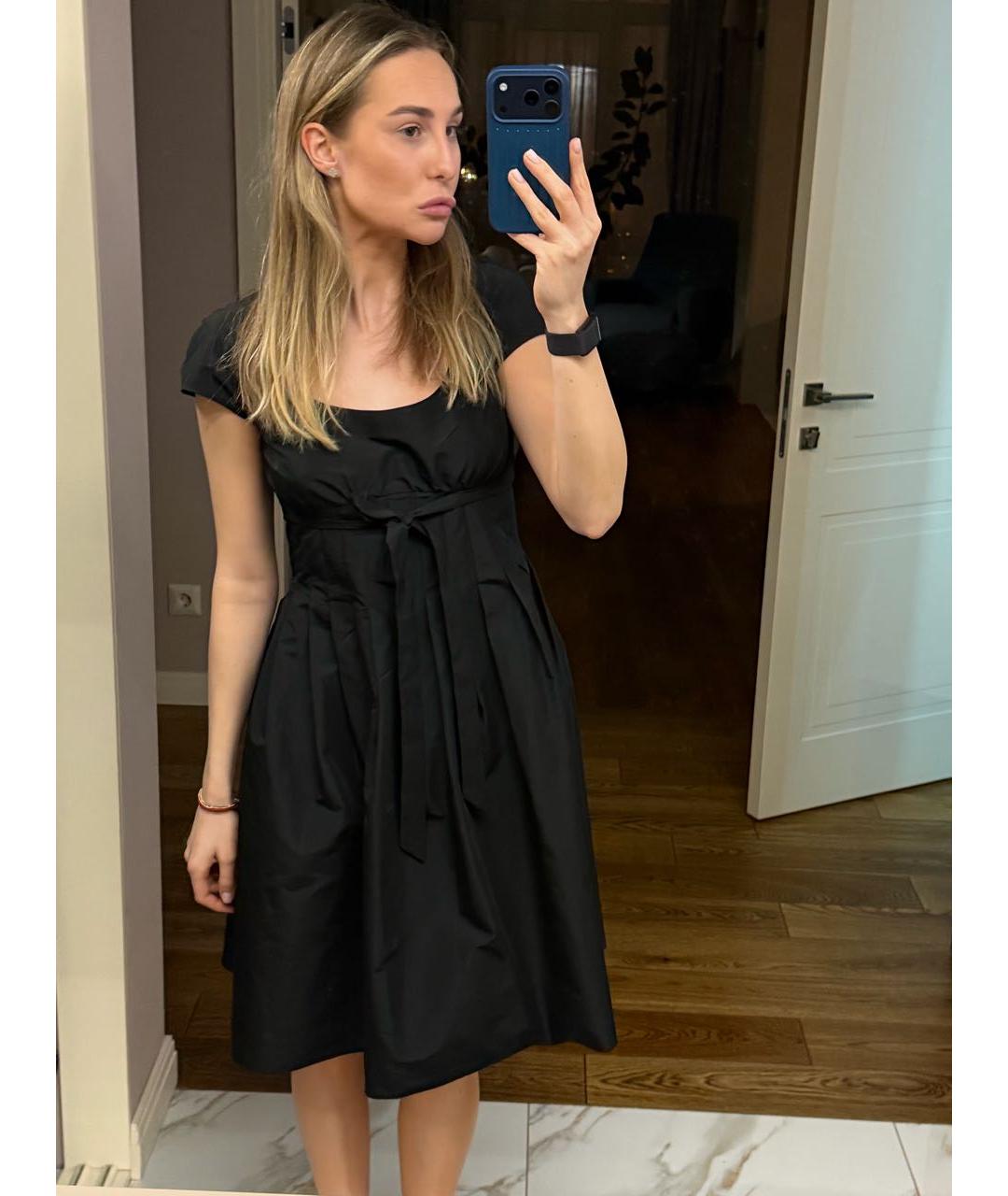 MOSCHINO Черное хлопковое коктейльное платье, фото 3