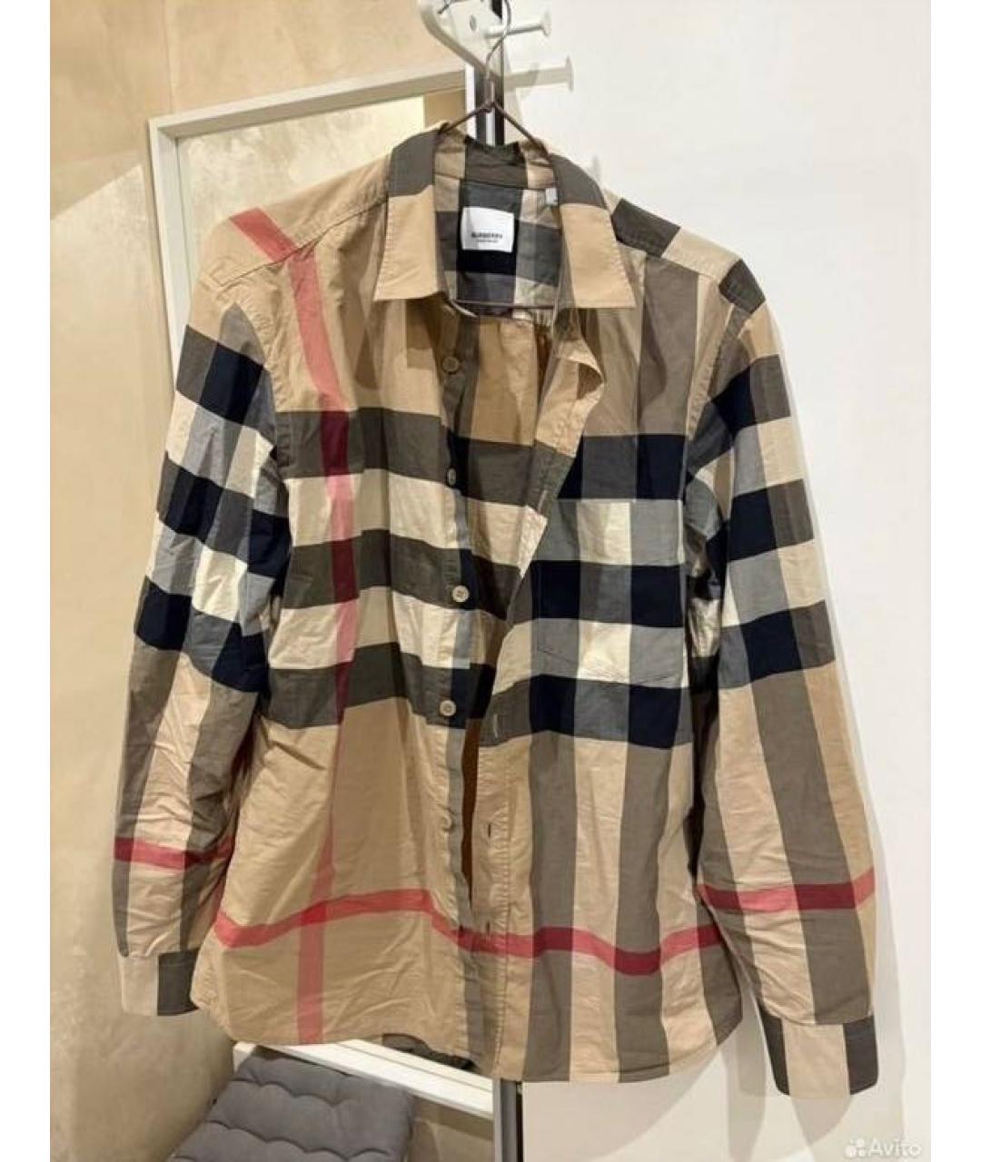 BURBERRY Бежевая хлопковая кэжуал рубашка, фото 7