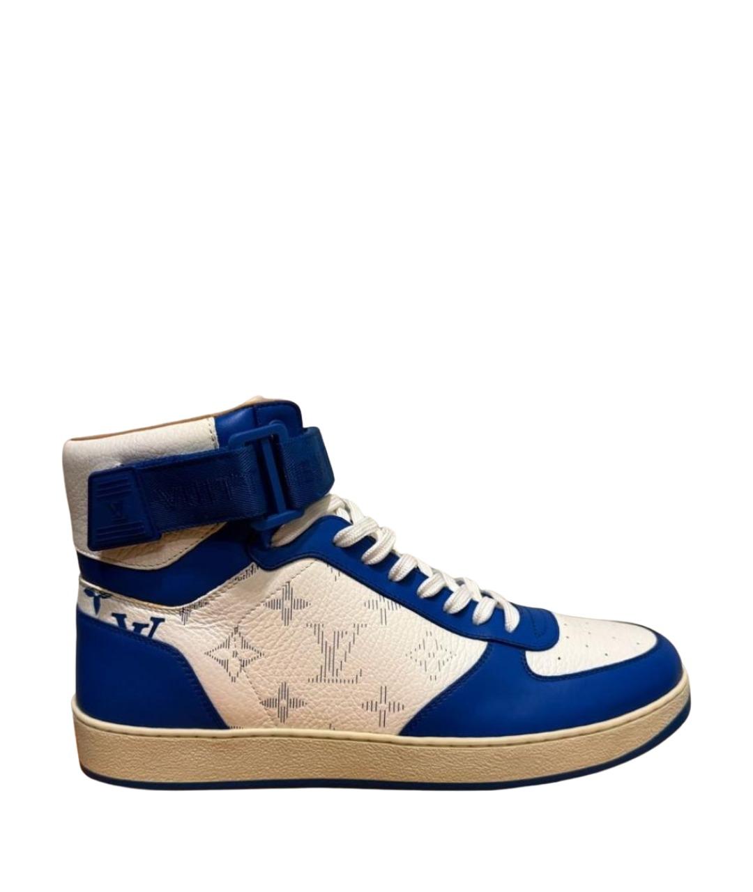 LOUIS VUITTON Синие кожаные высокие кроссовки / кеды, фото 1