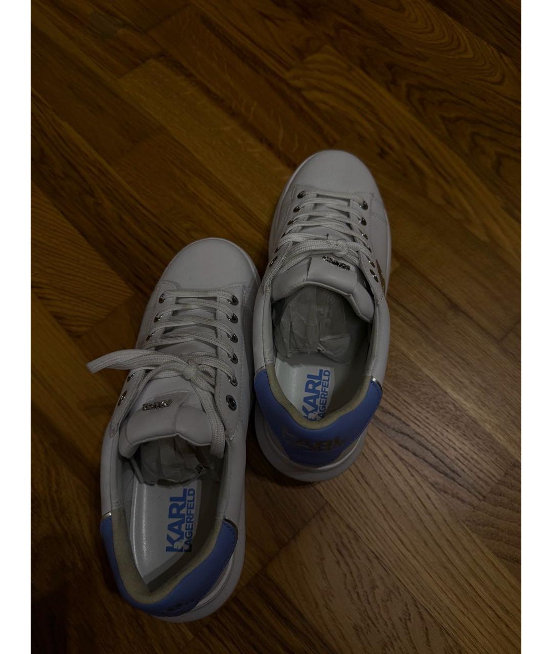 KARL LAGERFELD Белые кожаные кроссовки, фото 4