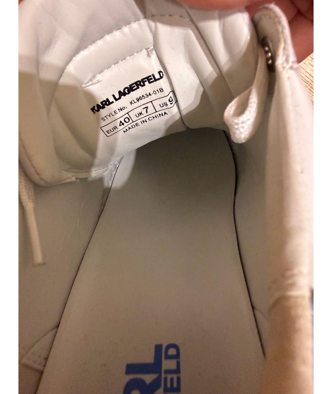 KARL LAGERFELD Белые кожаные кроссовки, фото 5