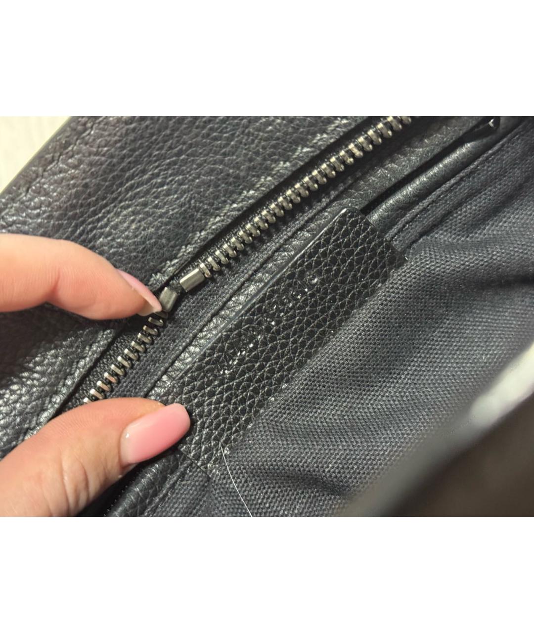 ALEXANDER MCQUEEN Черная кожаная сумка с короткими ручками, фото 6