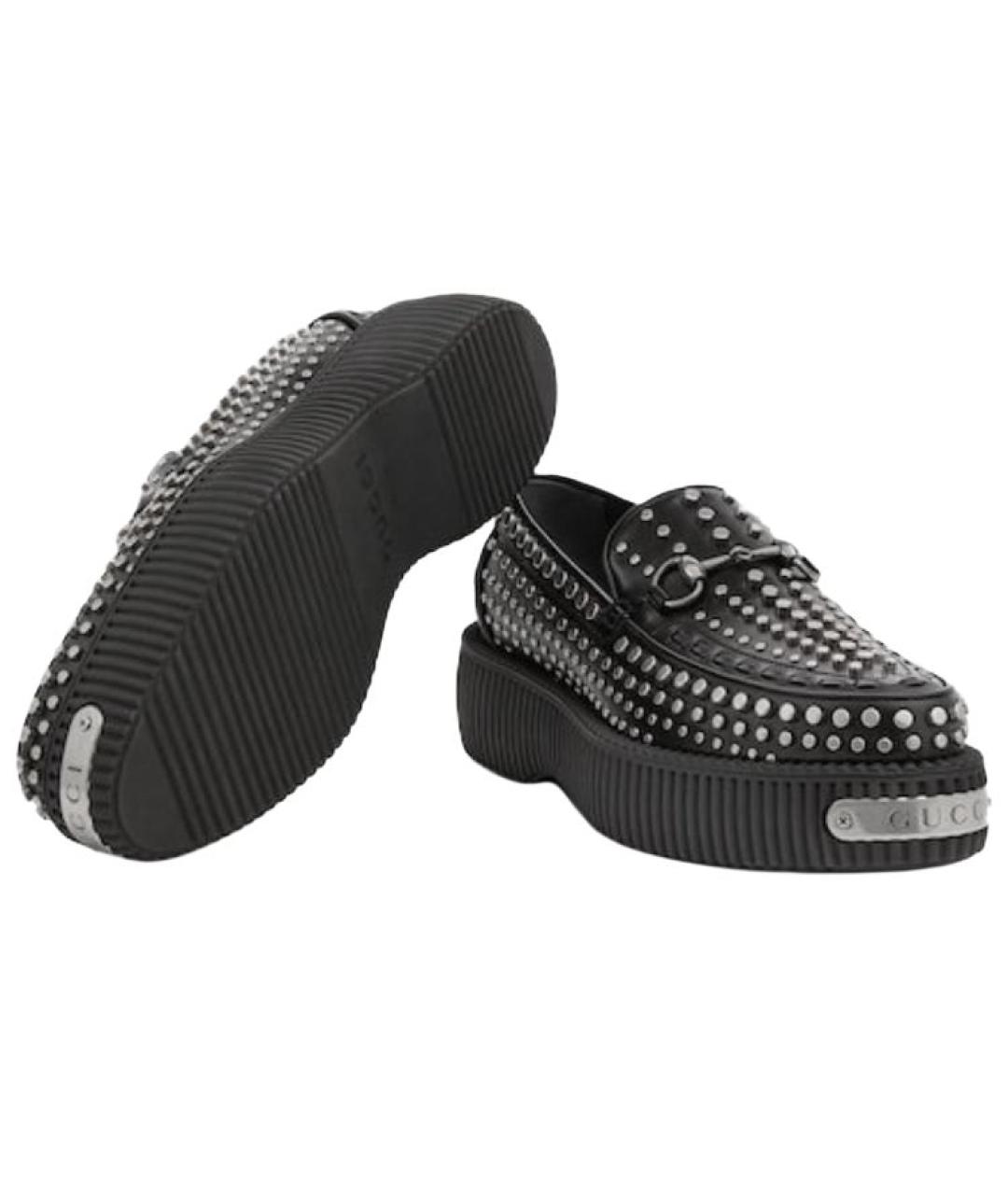 GUCCI Черные кожаные лоферы, фото 6