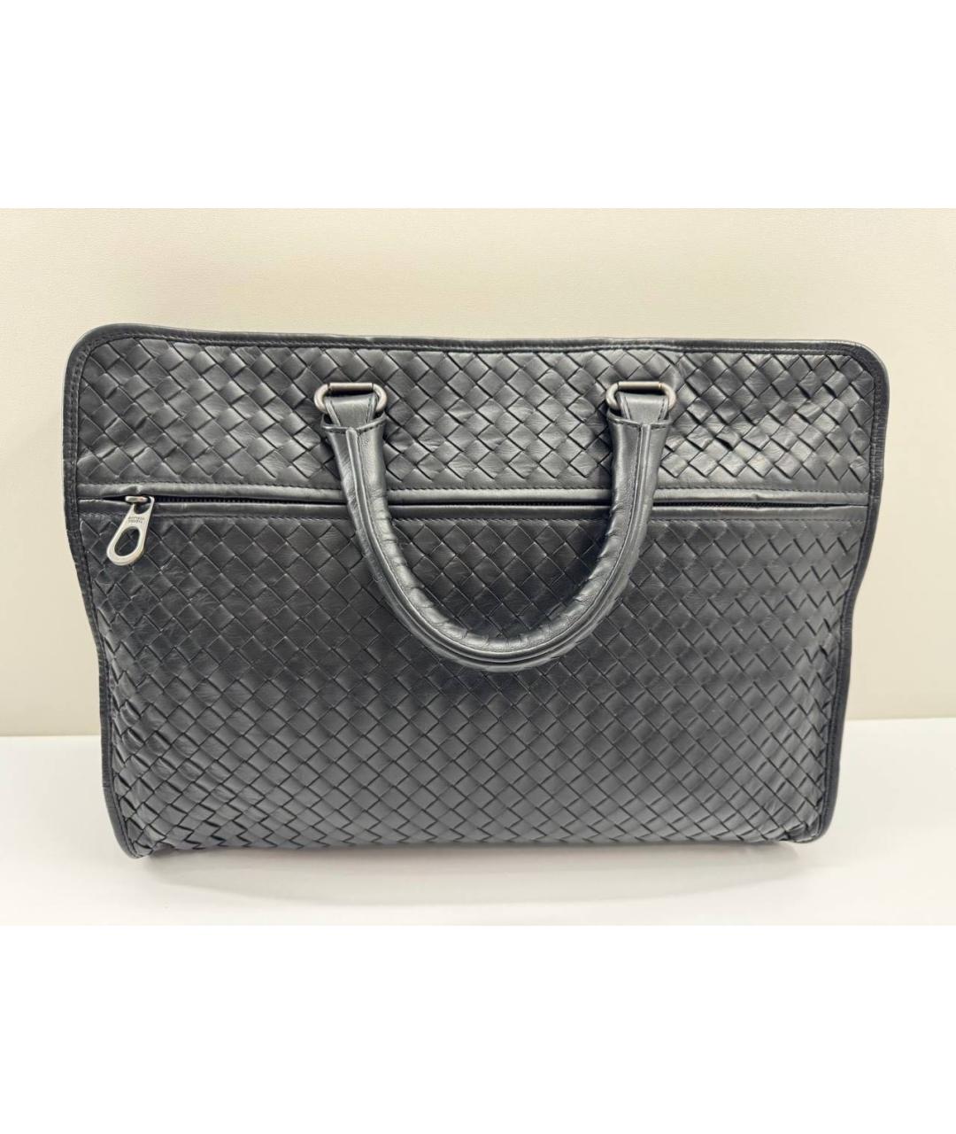 BOTTEGA VENETA Черный кожаный портфель, фото 6