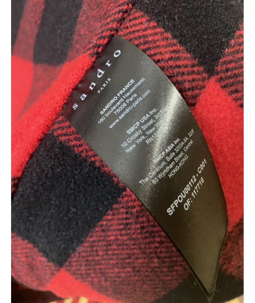 SANDRO Красное шерстяное пальто, фото 3