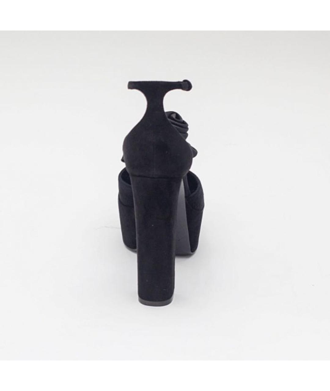 SAINT LAURENT Черные замшевые босоножки, фото 3