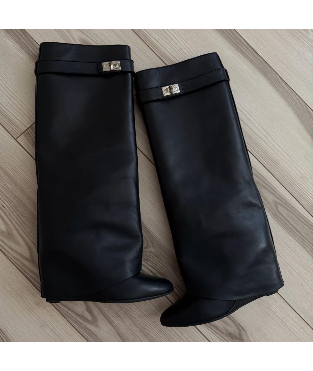 GIVENCHY Черные кожаные сапоги, фото 6