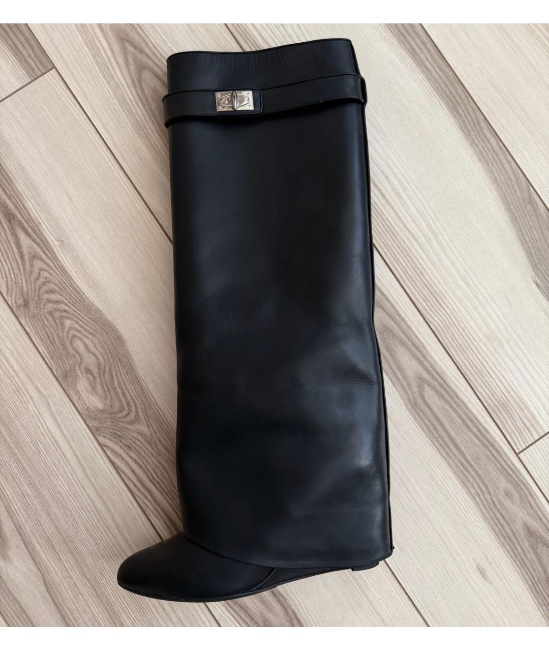 GIVENCHY Черные кожаные сапоги, фото 9