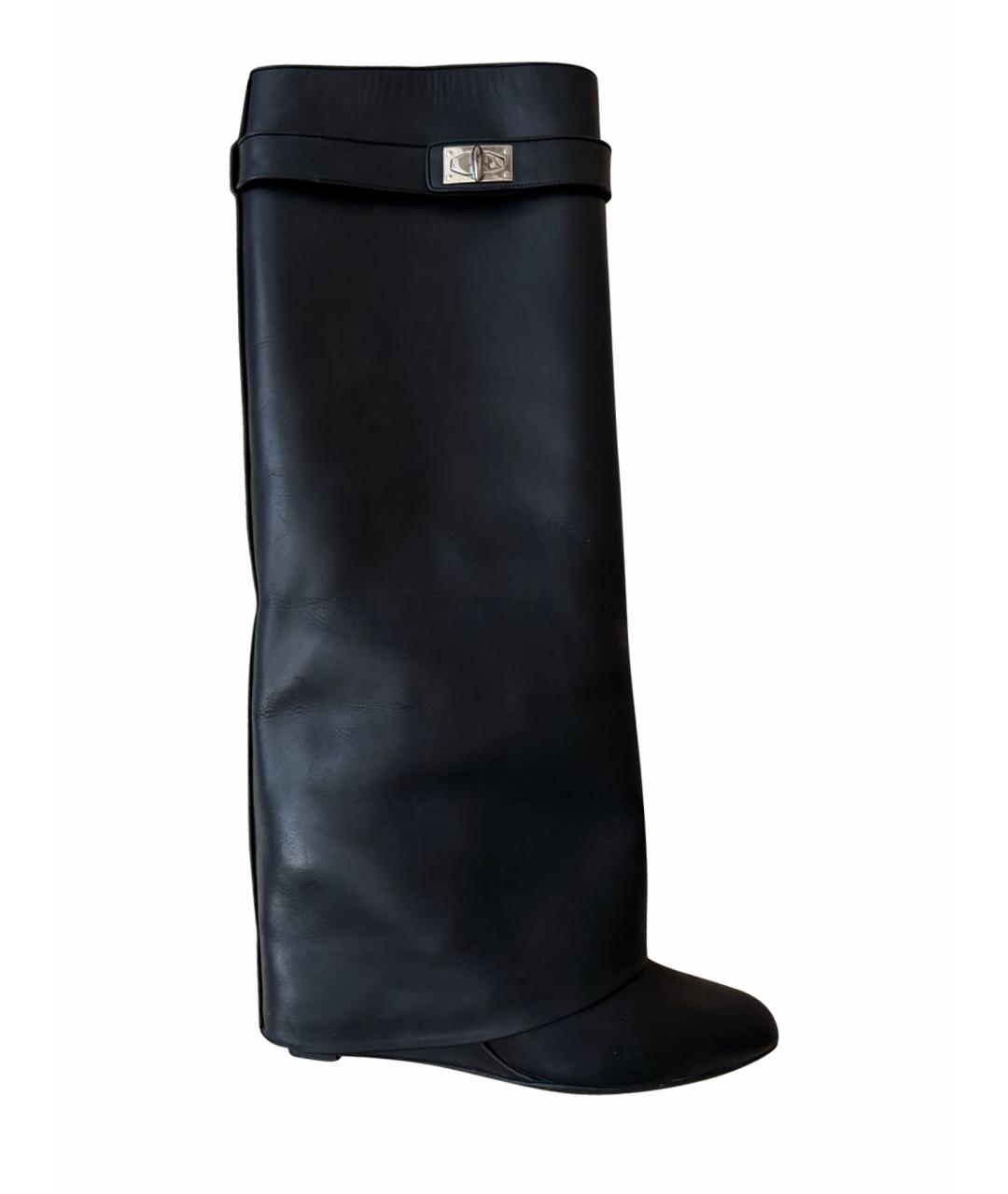 GIVENCHY Черные кожаные сапоги, фото 1
