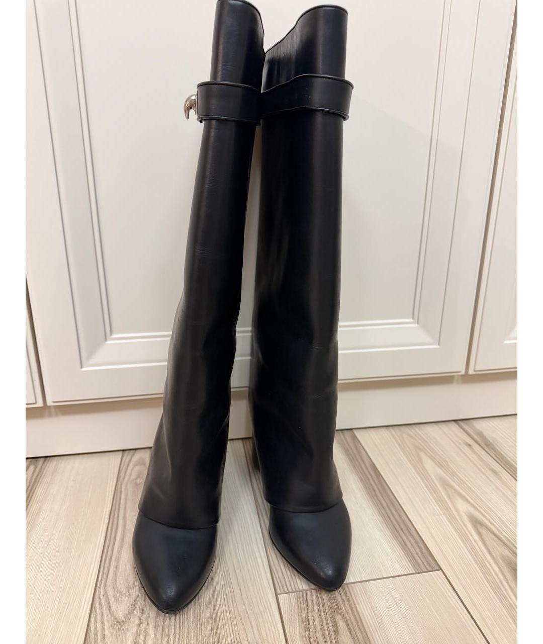 GIVENCHY Черные кожаные сапоги, фото 2