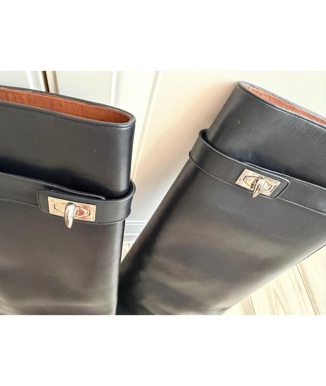 GIVENCHY Черные кожаные сапоги, фото 5
