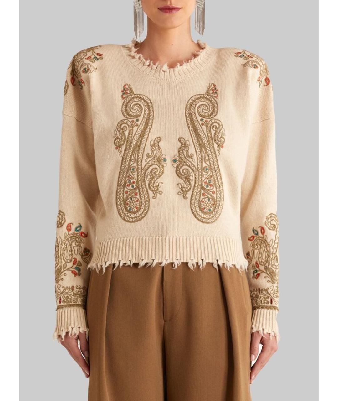ETRO Бежевый шерстяной джемпер / свитер, фото 7