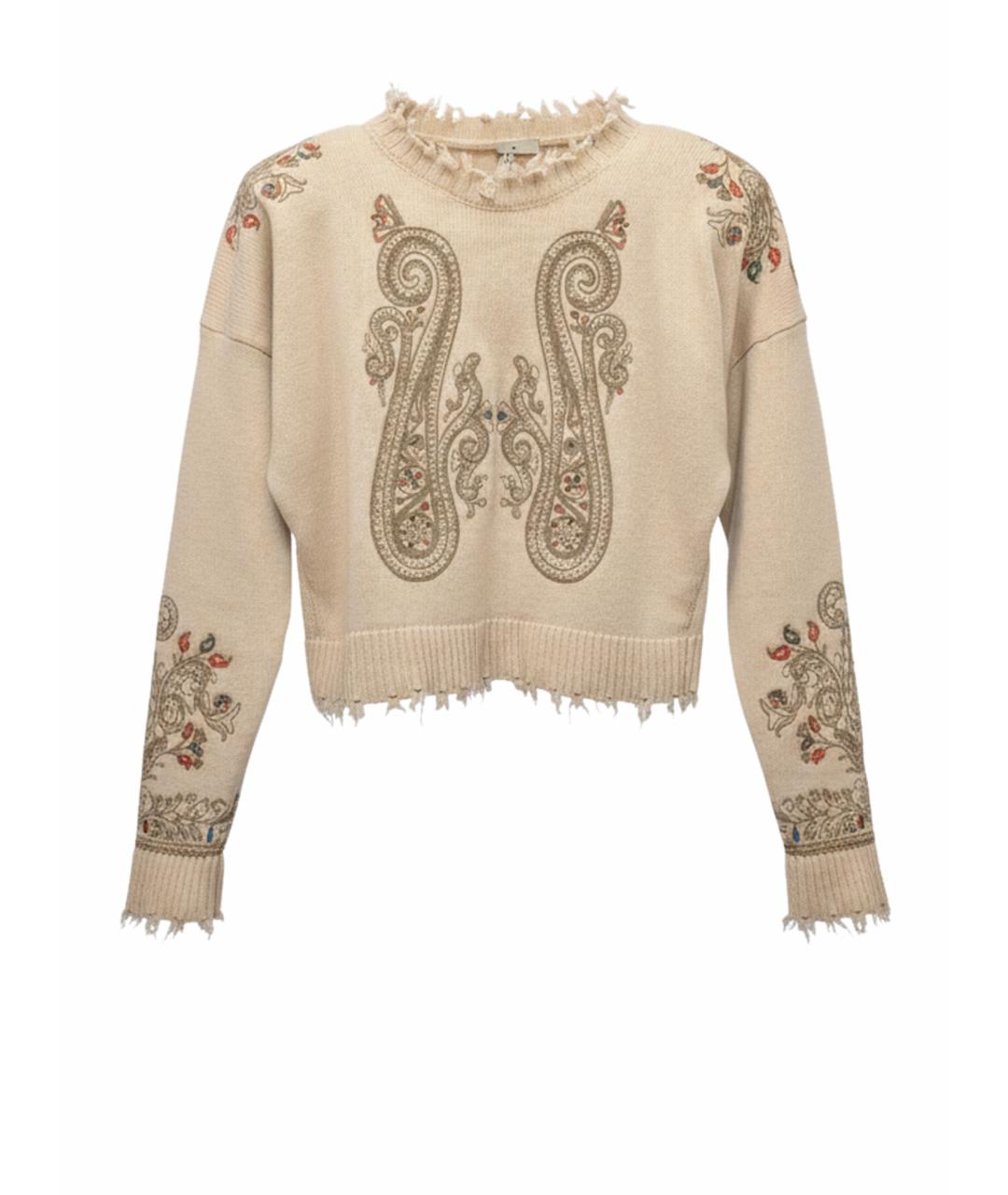 ETRO Бежевый шерстяной джемпер / свитер, фото 1