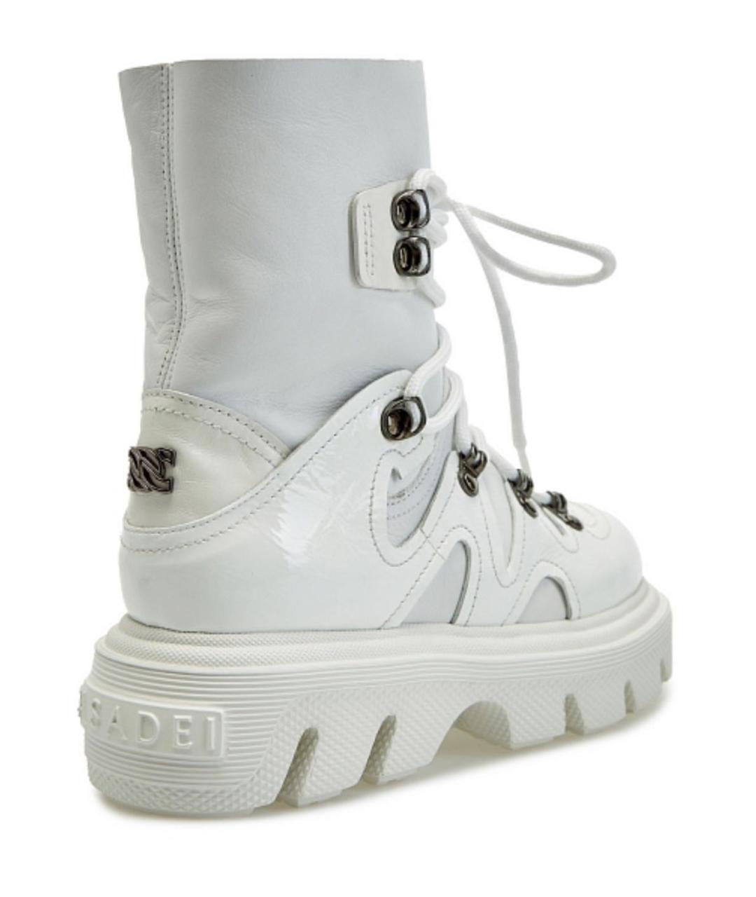 CASADEI Белые кожаные ботинки, фото 3