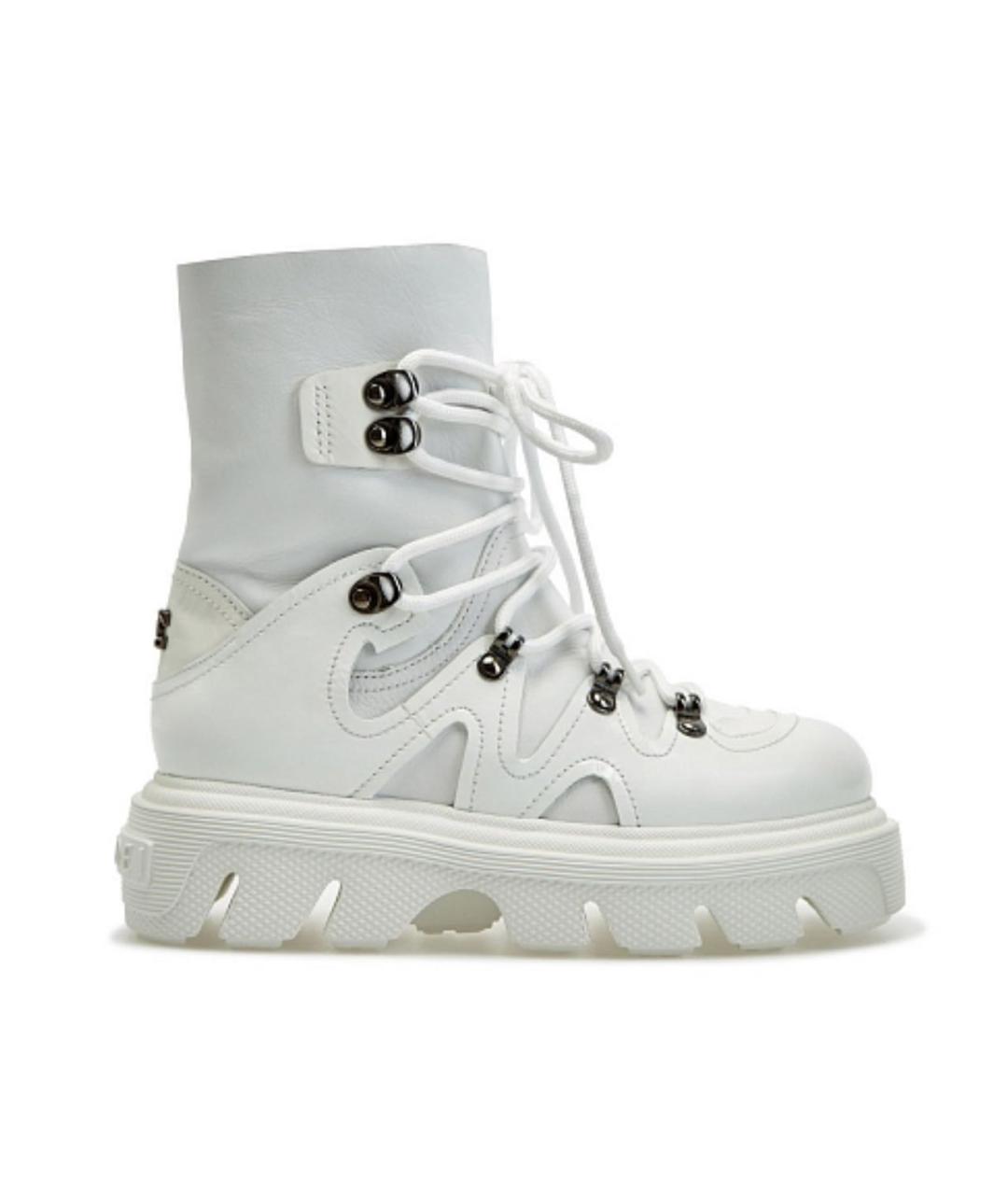 CASADEI Белые кожаные ботинки, фото 6