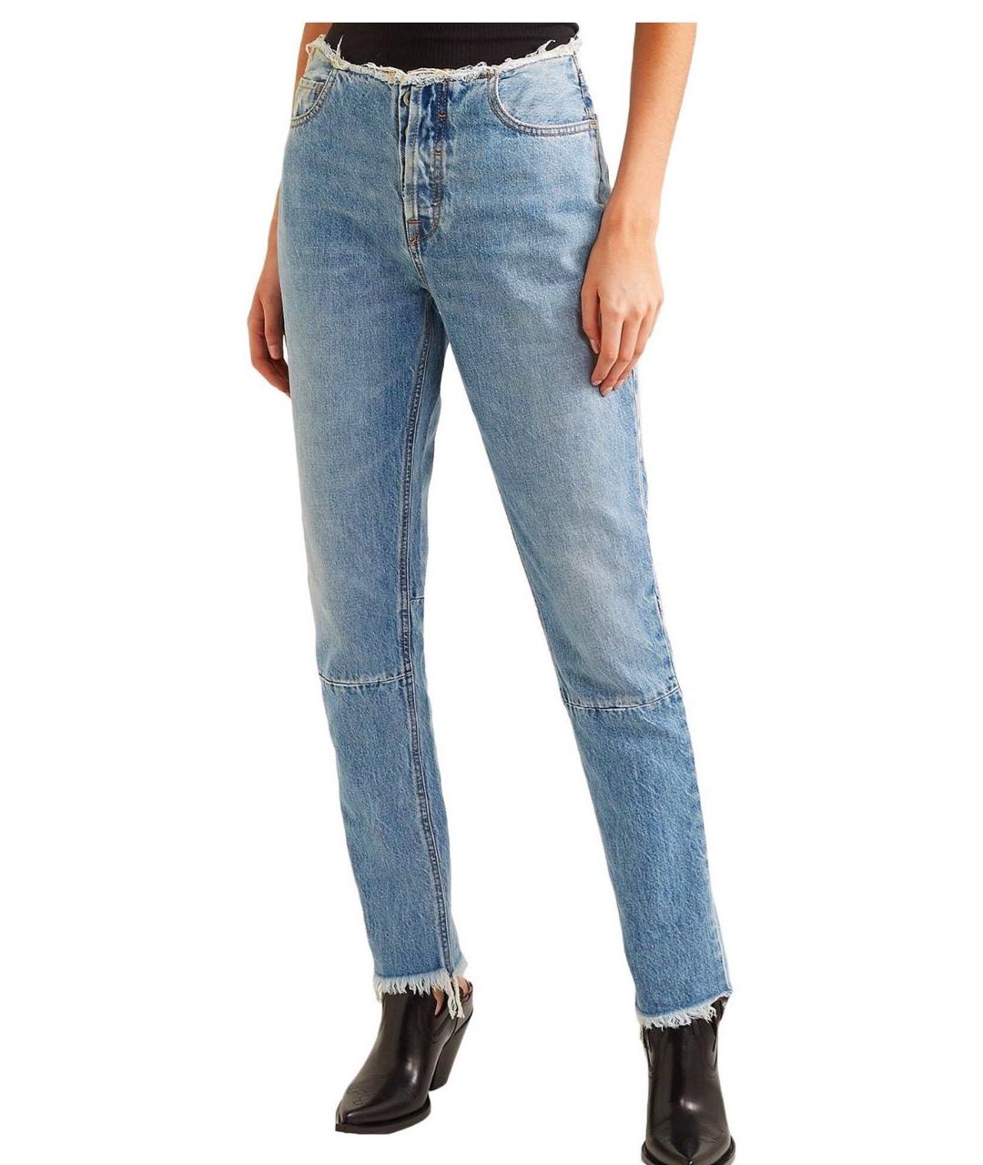 UNRAVEL PROJECT Голубые хлопковые джинсы слим, фото 3