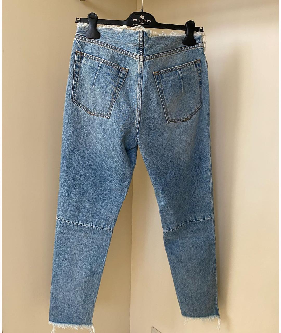 UNRAVEL PROJECT Голубые хлопковые джинсы слим, фото 6