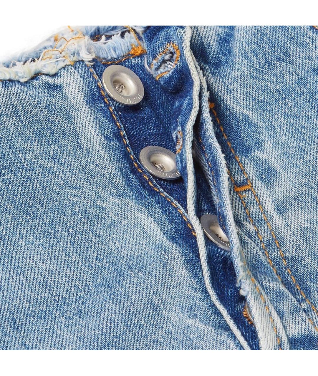 UNRAVEL PROJECT Голубые хлопковые джинсы слим, фото 8