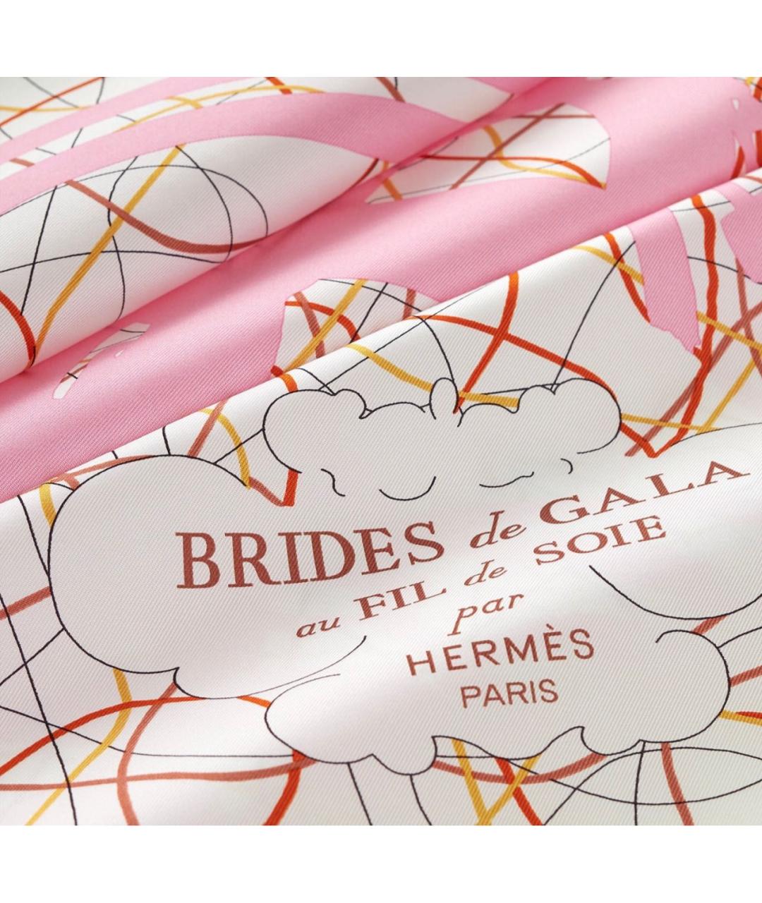 HERMES Розовый шелковый платок, фото 2