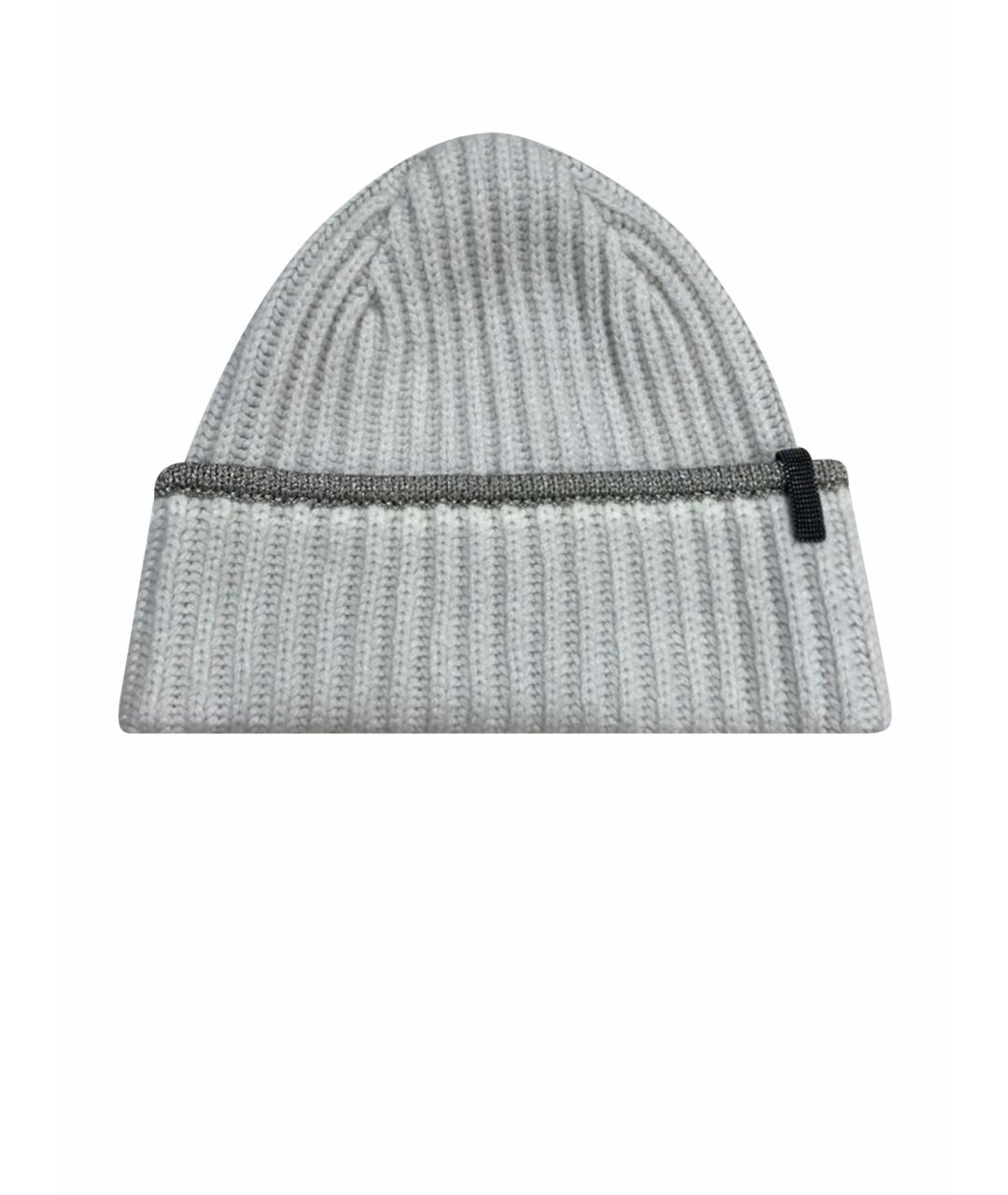 BRUNELLO CUCINELLI Бежевая кашемировая шапка, фото 1