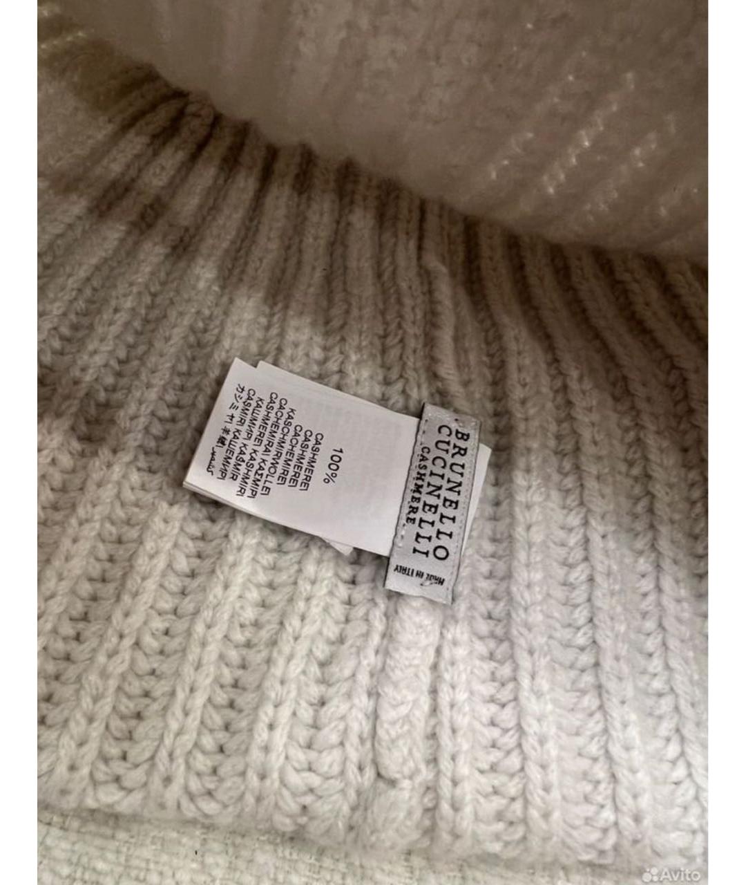 BRUNELLO CUCINELLI Бежевая кашемировая шапка, фото 4