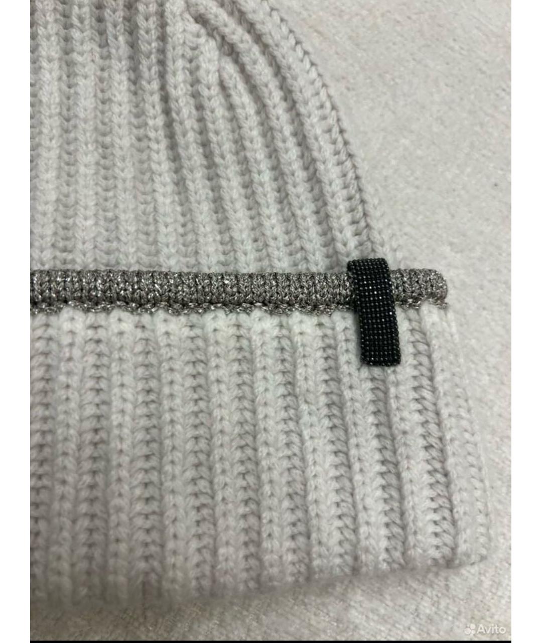 BRUNELLO CUCINELLI Бежевая кашемировая шапка, фото 3