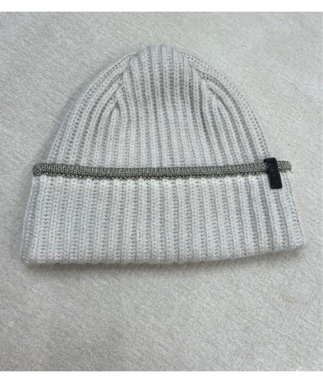 BRUNELLO CUCINELLI Бежевая кашемировая шапка, фото 5