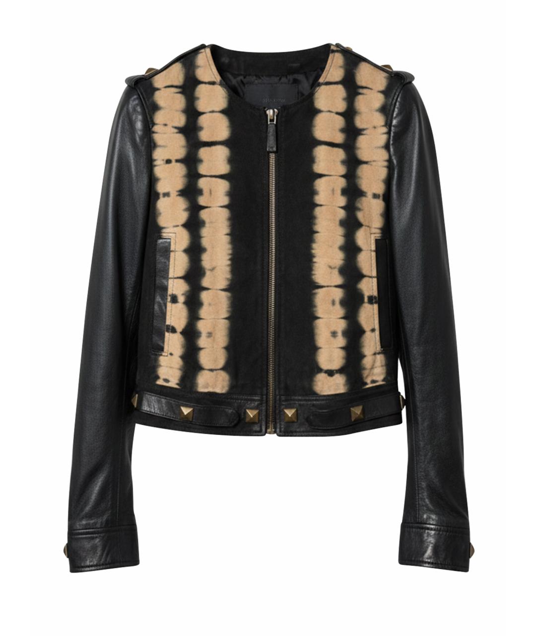 JUST CAVALLI Черная кожаная куртка, фото 1