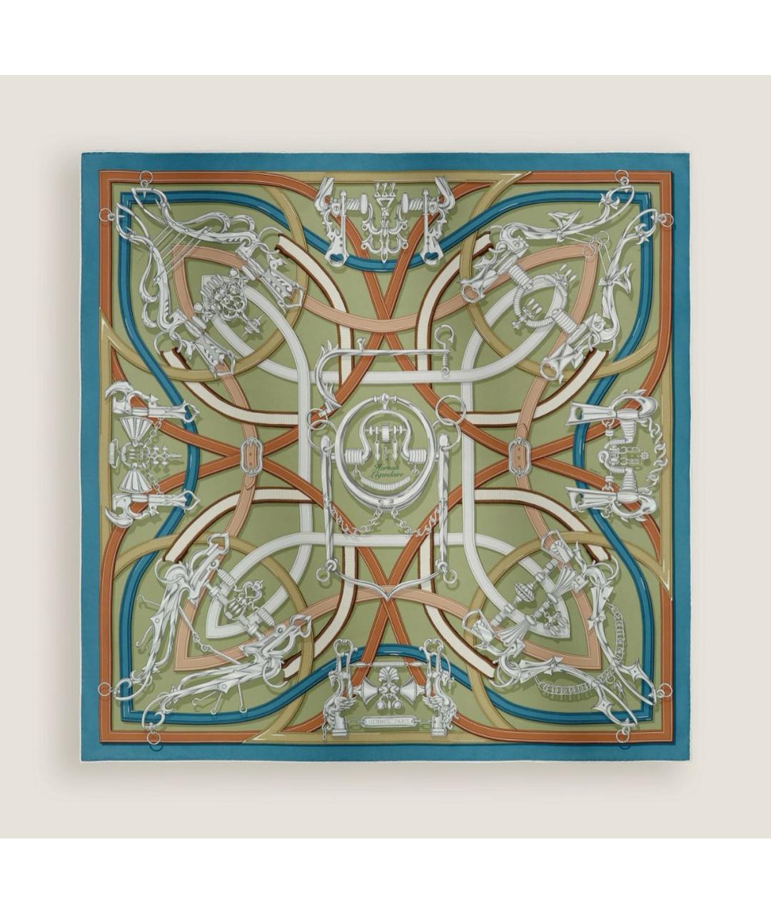 HERMES Мульти шелковый платок, фото 5