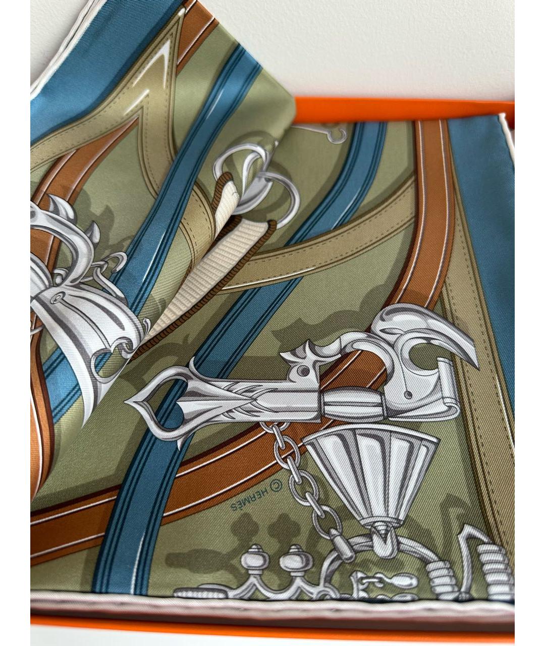 HERMES Мульти шелковый платок, фото 3