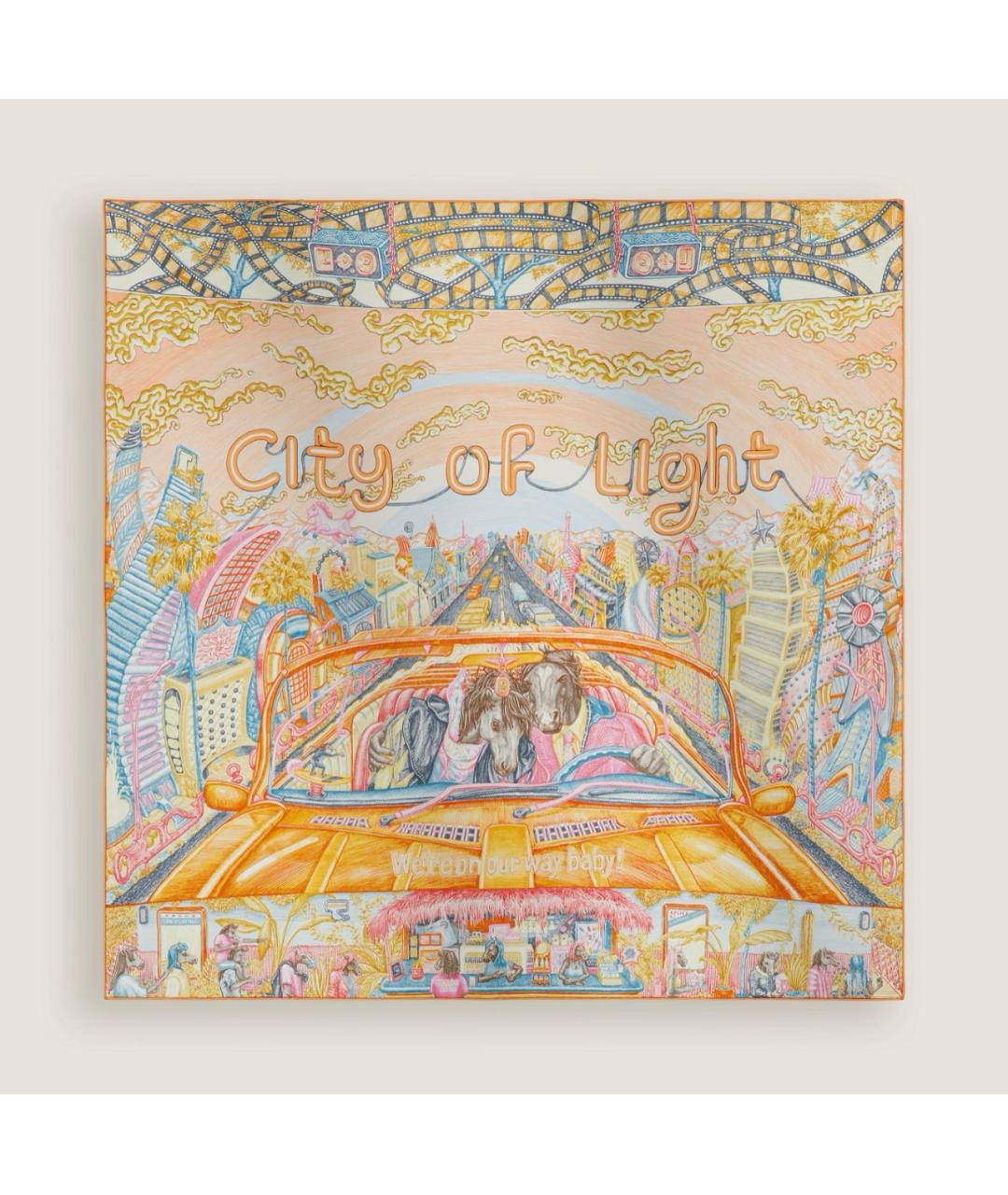 HERMES Мульти шелковый платок, фото 6