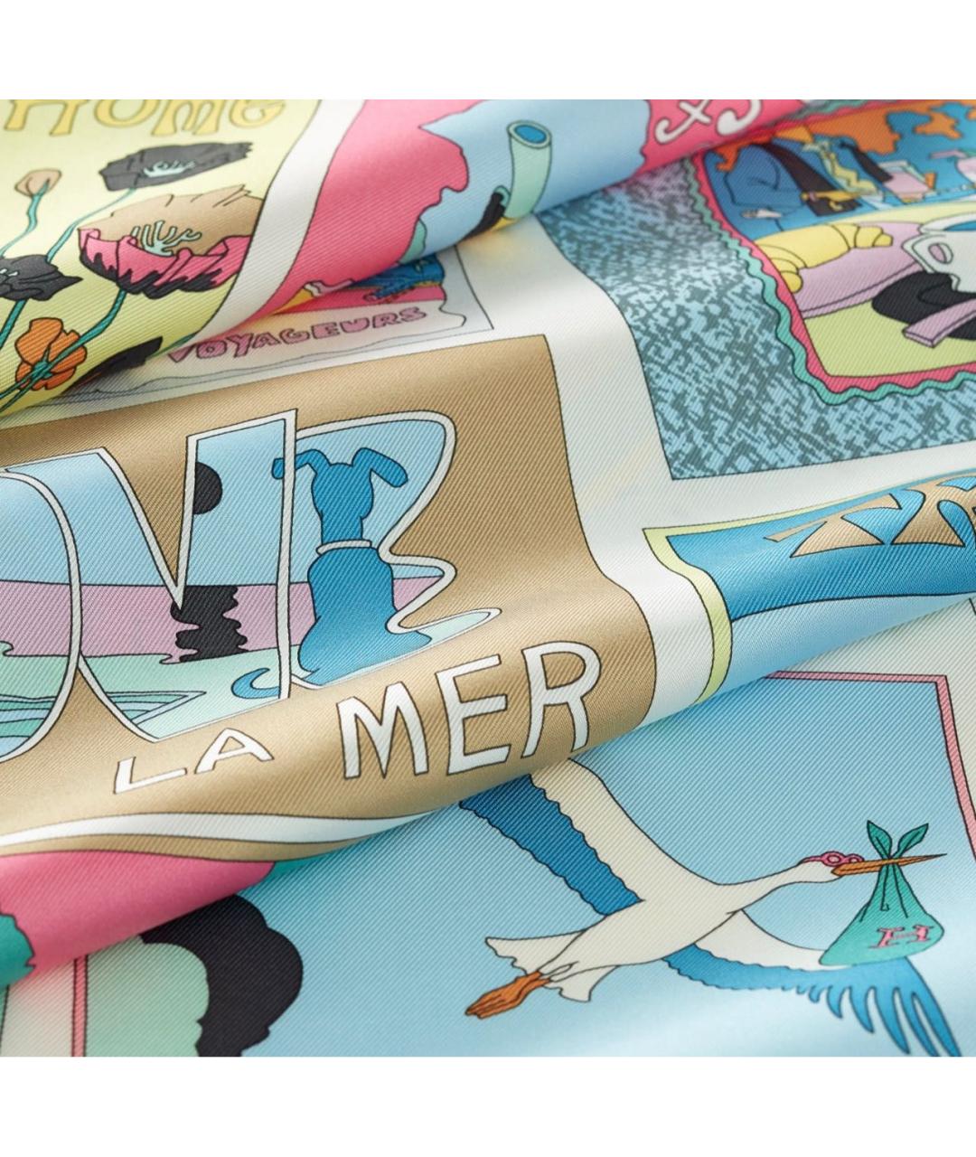 HERMES Мульти шелковый платок, фото 2