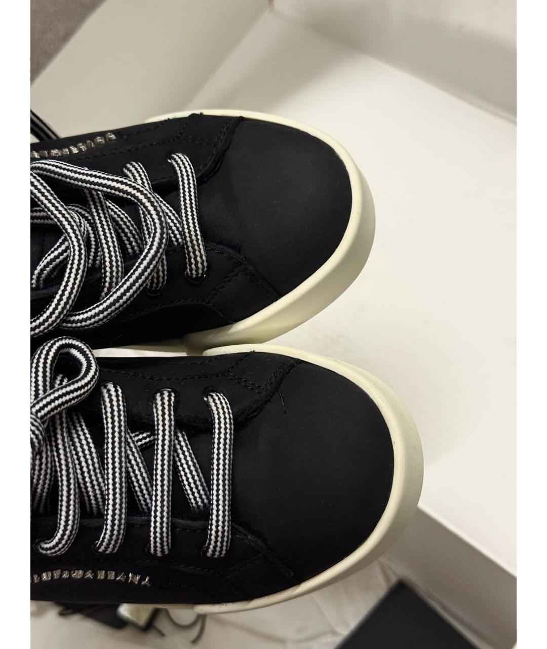 DOLCE & GABBANA KIDS Черные нубуковые кеды, фото 3